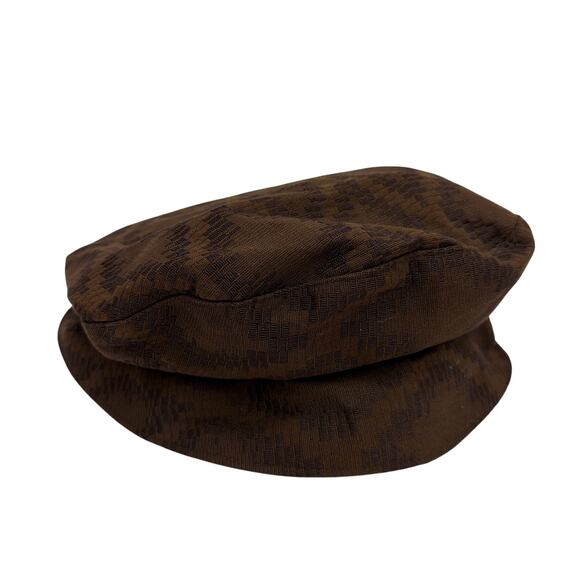 Philippe Guestault Accessories - Philippe Guestault Paris Brown Woven Checkerboard Newsboy Baker Boy Cap